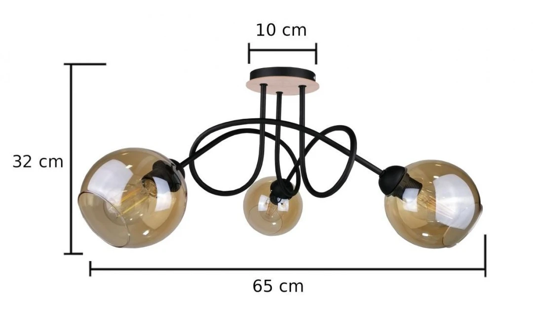 Lampa sufitowa nowoczesna 3xE27 VENUS WOOD - obrazek 3