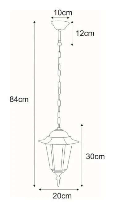Lampa wisząca zewnętrzna STANDARD na łańcuszku , czarna IP44, gwint E27, stylizowana K‑5009H CZARNY Kaja Lighting - obrazek 2