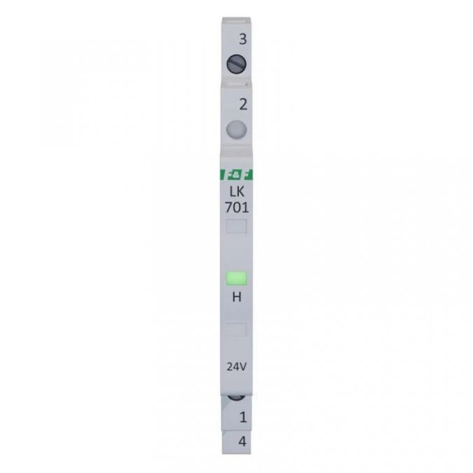 Lampka modułowa 1‑fazowa zielona 12‑48V AC/ 12‑60V DC 1/2 modułu LK‑701G‑24 - obrazek 1