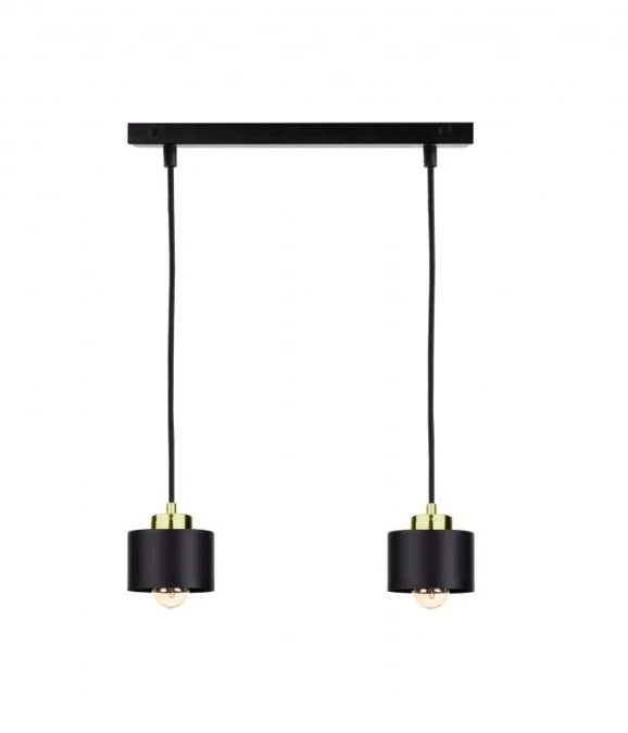 Lampa wisząca nowoczesna 2xE27 SIMPLY BLACK/GOLD - obrazek 1