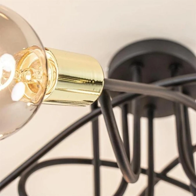Lampa sufitowa nowoczesna 5xE27 RUMBA BLACK/GOLD - obrazek 2