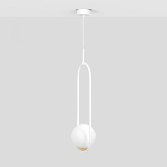 Lampa wisząca biała ze złotym, ozdobnym elementem z serii ARLENA K‑5300 Kaja Lighting - obrazek 2