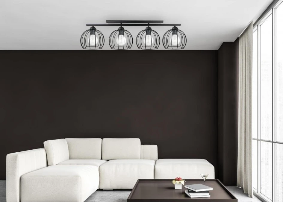 Lampa sufitowa nowoczesna 4xE27 BACCA BLACK - obrazek 2