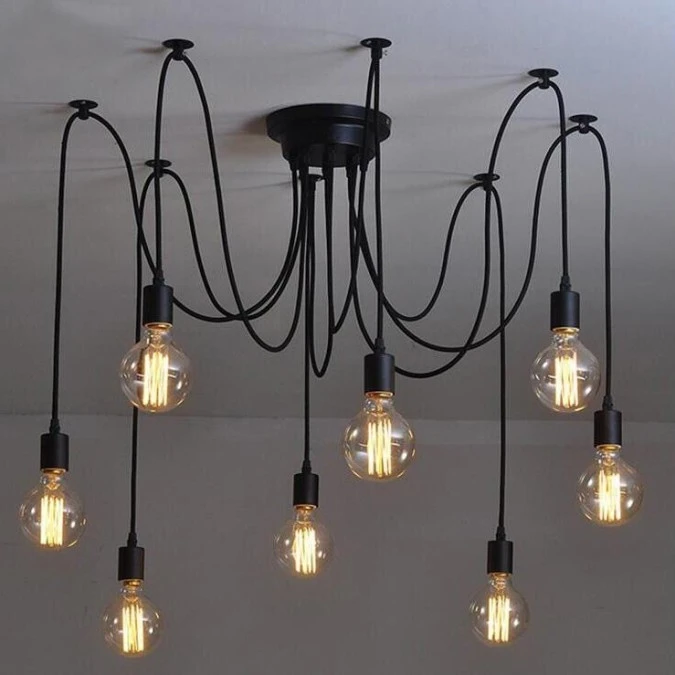 Lampa wisząca sufitowa ARANE PAJĄK 8 ramion do LED 8x E27 LUMILED - obrazek 2