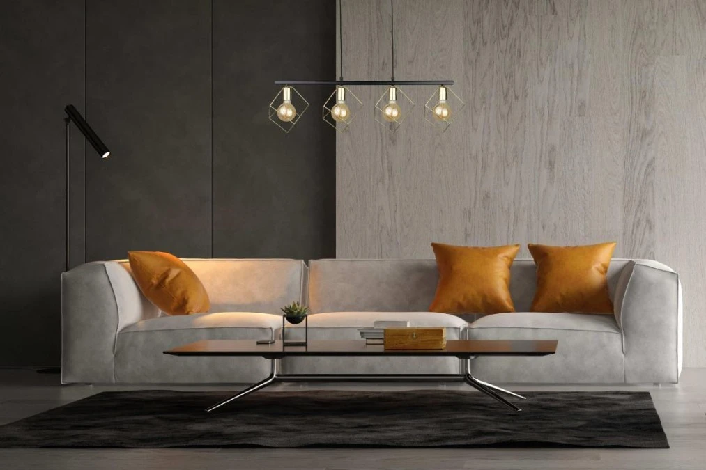 Lampa wisząca nowoczesna 4xE27 ARNICA BLACK/GOLD LONG - obrazek 2