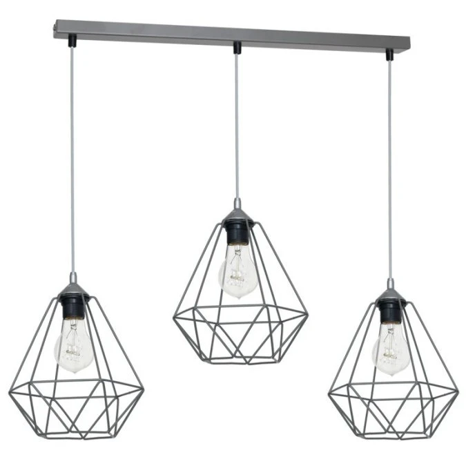 Lampa wisząca BASKET GRAY 3xE27 MLP7217 Milagro - obrazek 1