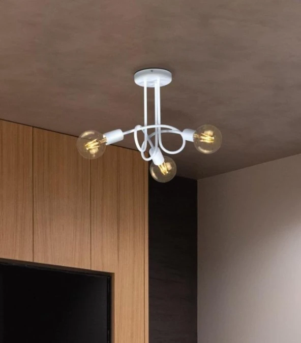 Lampa sufitowa nowoczesna DEZE, biała, zakręcone ramiona na E27 K‑3610 Kaja Lighting - obrazek 2