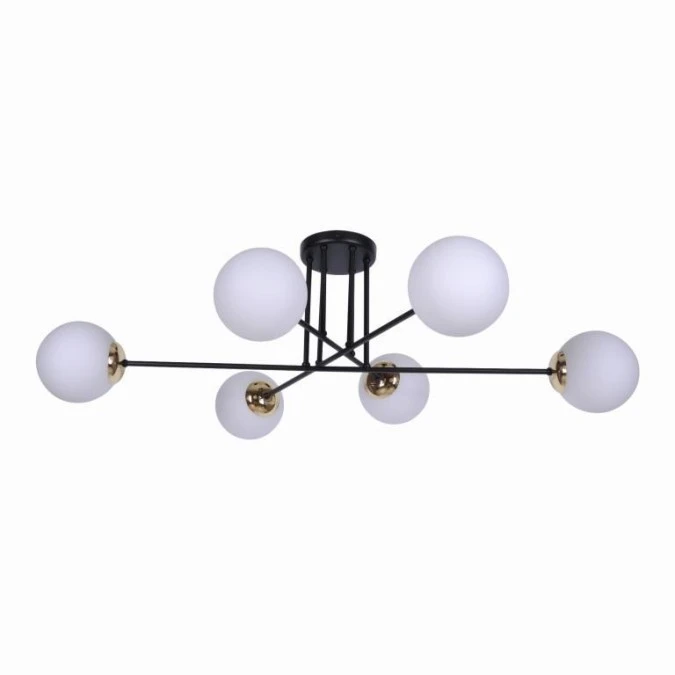 Lampa sufitowa ISLA do salonu szklane białe klosze na E14 na czarnych ramionach K‑4915 Kaja Lighting - obrazek 2