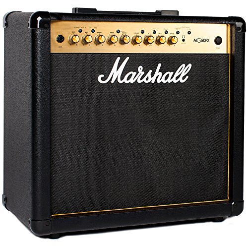Marshall MG50GFX wzmacniacz gitarowy Combo z wbudowanymi efektami, treningowy odpowiedni do gitary elektrycznej Czarny i złoty