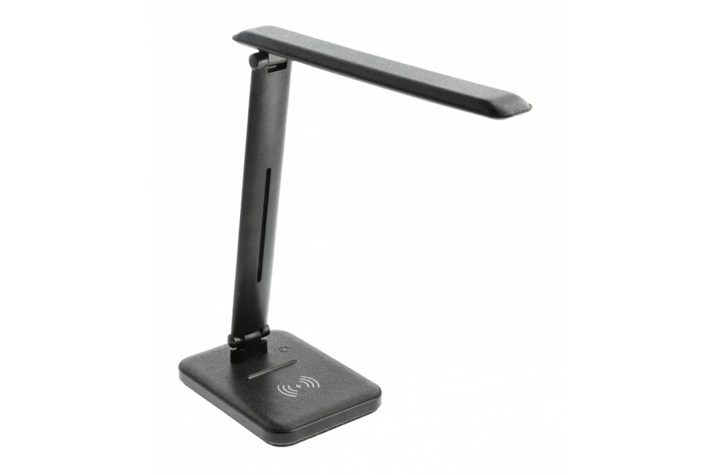Lampka biurkowa IZUKA LED, 6W, 400lm, AC220‑240V, 50/60Hz, CCT, ładowarka indukcyjna, czarny - obrazek 1