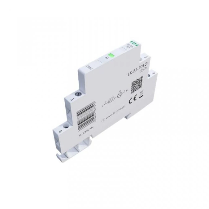 Lampka modułowa 1‑fazowa z zabezpieczeniem zielona 1/3S LED 230V LK‑BZ‑701G - obrazek 3
