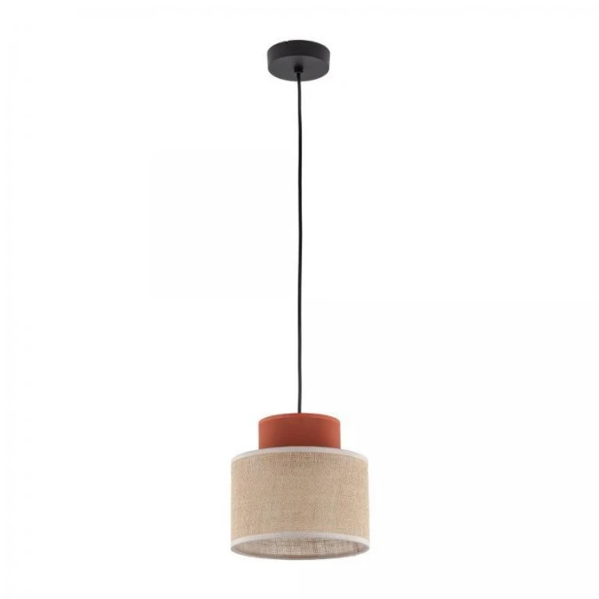 Lampa wisząca z dwukolorowym kloszem o średnicy 25cm DUO JUTA BROWN na E27 2785 TK Lighting - obrazek 1