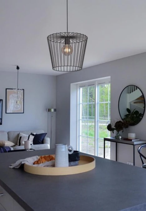 Lampa wisząca SOUL BLACK z drucianym koszykiem w kolorze czarnym do jadalni, gwint E27 K‑4641 Kaja Lighting - obrazek 2