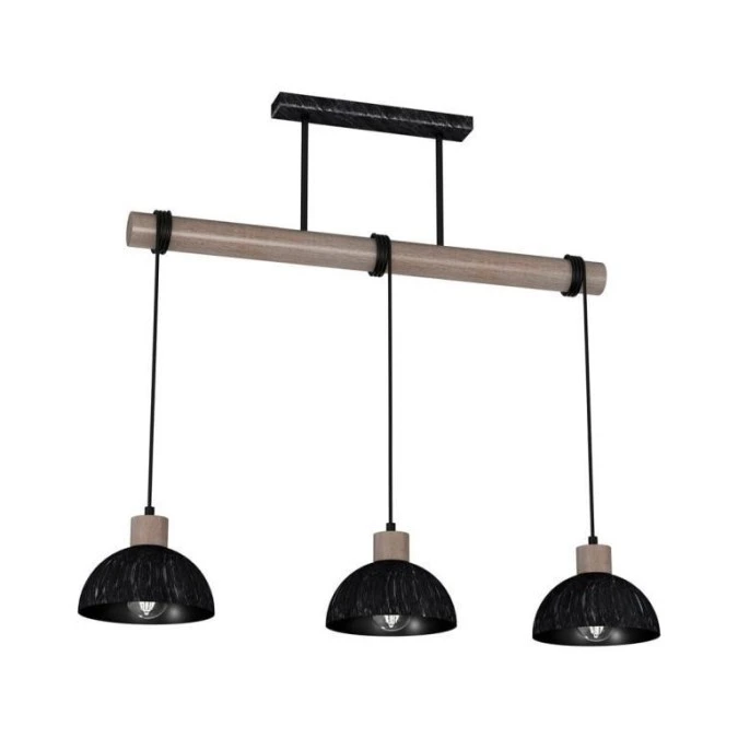 Lampa wisząca ERIK Sawn black/Patinated wood 3XE27 MLP7640 Milagro - obrazek 2