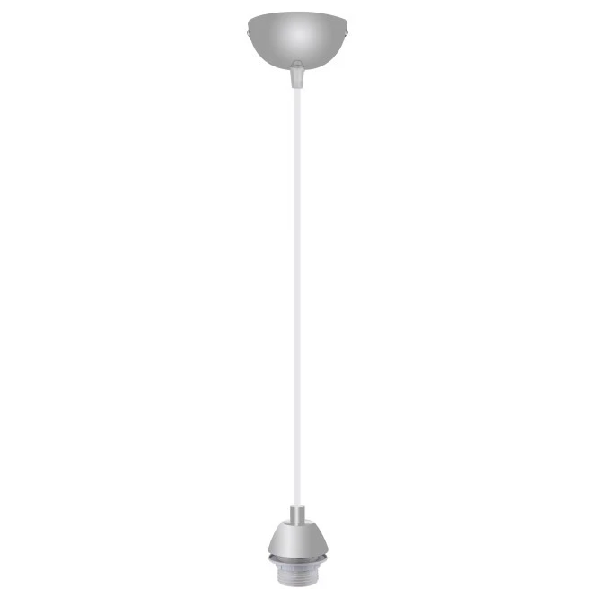 Lampa wisząca zwis sufitowy E27 chromowana pod klosz (bez linki) - obrazek 2
