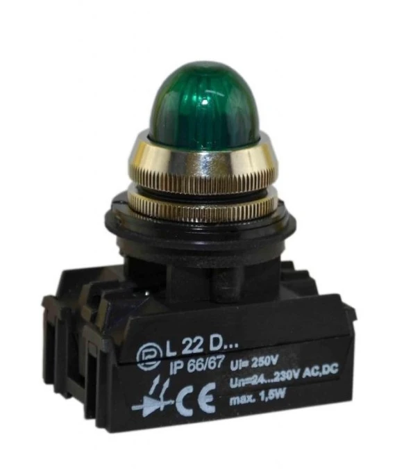 Lampka sygnalizacyjna 22mm zielona L22G/24V W0‑L‑L22G Z - obrazek 1