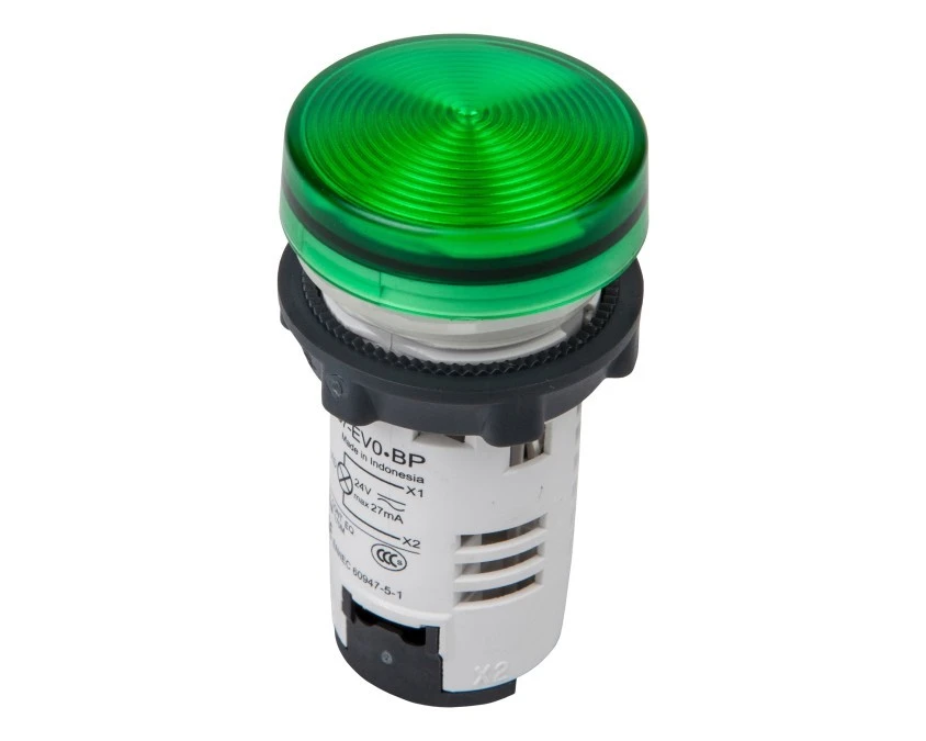 Lampka sygnalizacyjna 22mm zielona 24V AC/DC LED XB7EV03BP - obrazek 1