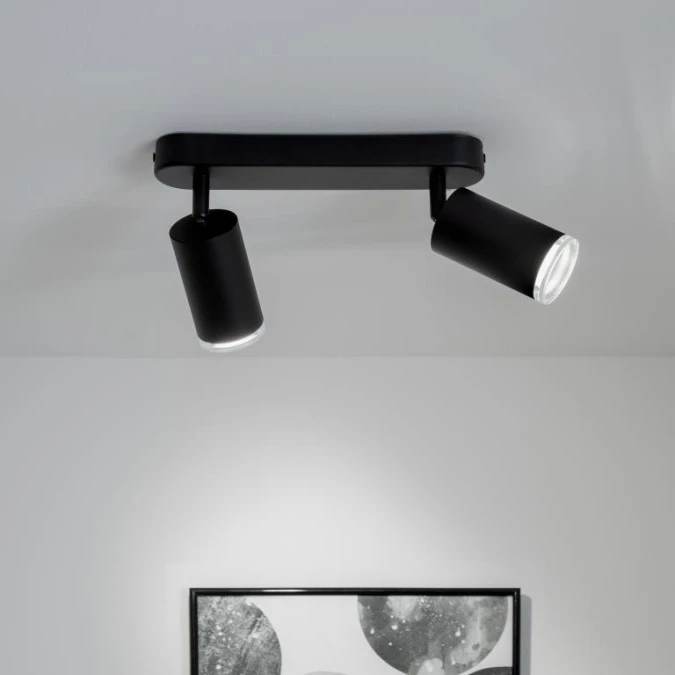 Lampa Sufitowa Reflektor LED Spot 2x GU10 IP44 ADERO Czarna Lumiled - obrazek 1
