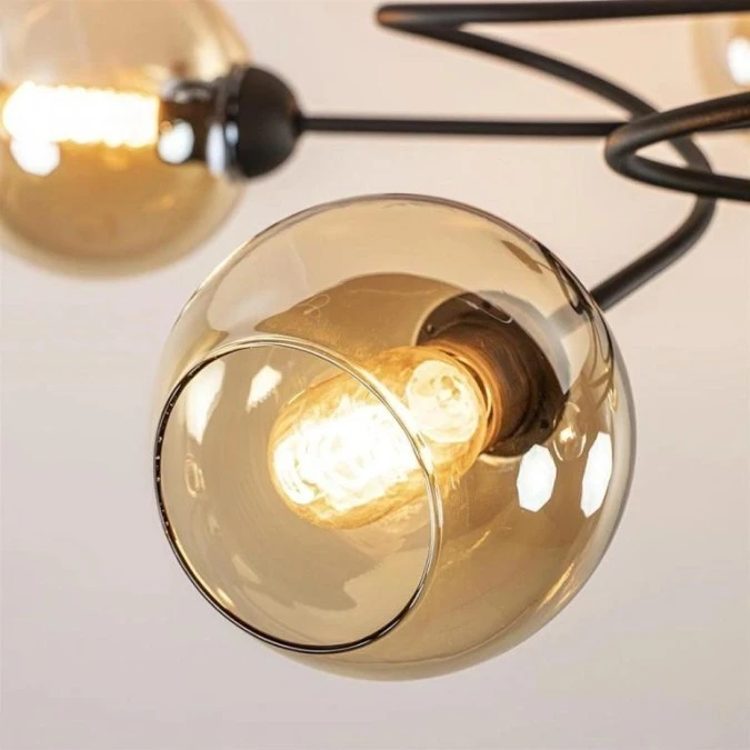 Lampa sufitowa nowoczesna 5xE27 VESPER BLACK/HONEY - obrazek 2