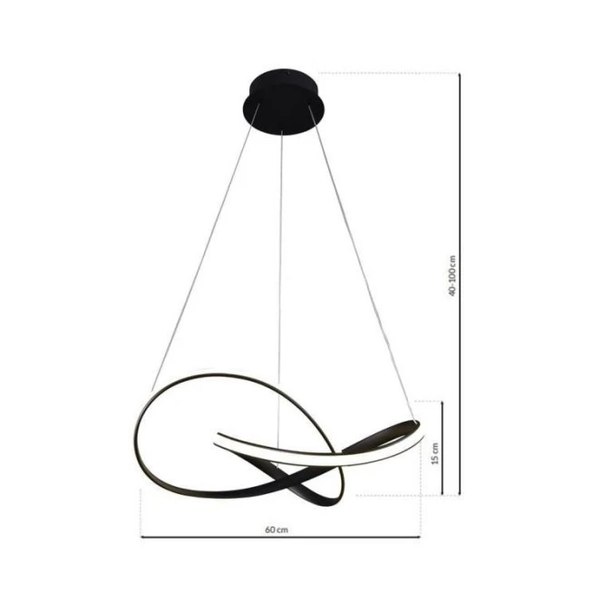 LAMPA WISZĄCA CAPPIO BLACK 36W LED ML6771 Milagro - obrazek 1