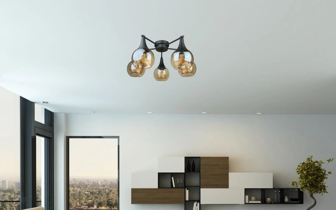 Lampa sufitowa nowoczesna 5xE27 STAR HONEY BLACK - obrazek 2