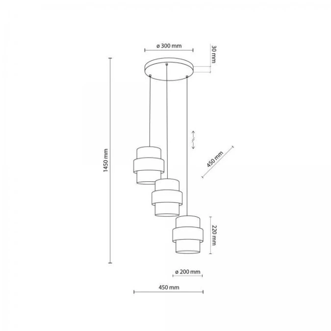 Lampa wisząca z abażurami w kolorze juty CALISTO JUTA na E27 6098 TK Lighting - obrazek 1