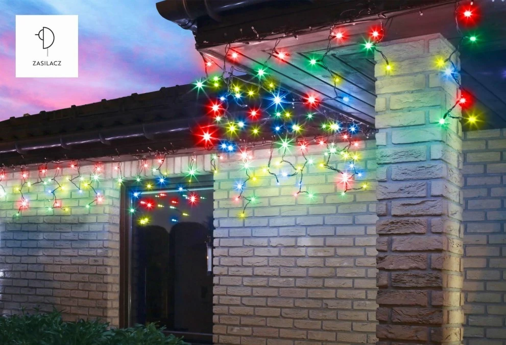 Lampki Bulinex 100led multikolor 4,80m kurtyna - obrazek 3