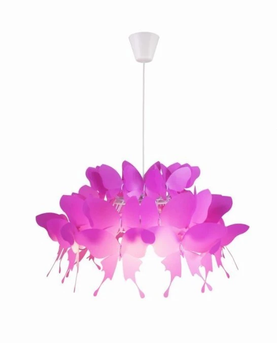 Lampa wisząca ciemny róż FARFALLA do pokoju dziecka gwint E27 LP‑3439/1P dark pink Light Prestige - obrazek 1