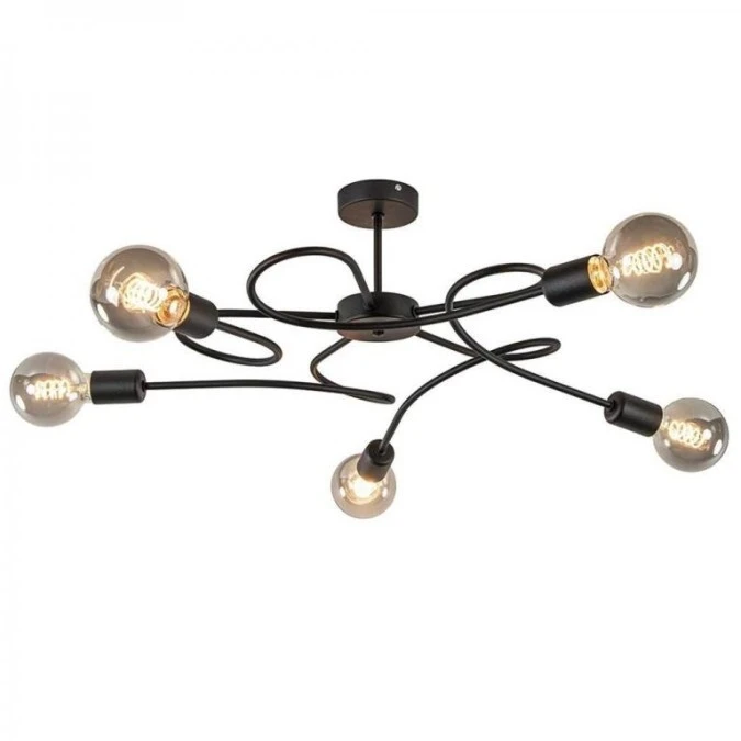 Lampa sufitowa nowoczesna 5xE27 FIORE BLACK - obrazek 1