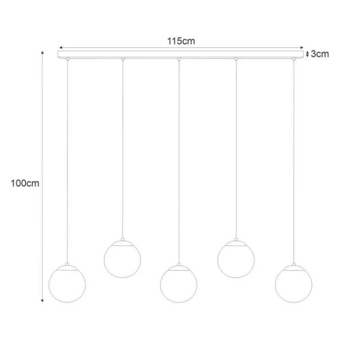 Lampa wisząca, zwisy regulowane na listwie CAMINA, szklane klosze K‑4747 Kaja Lighting - obrazek 2
