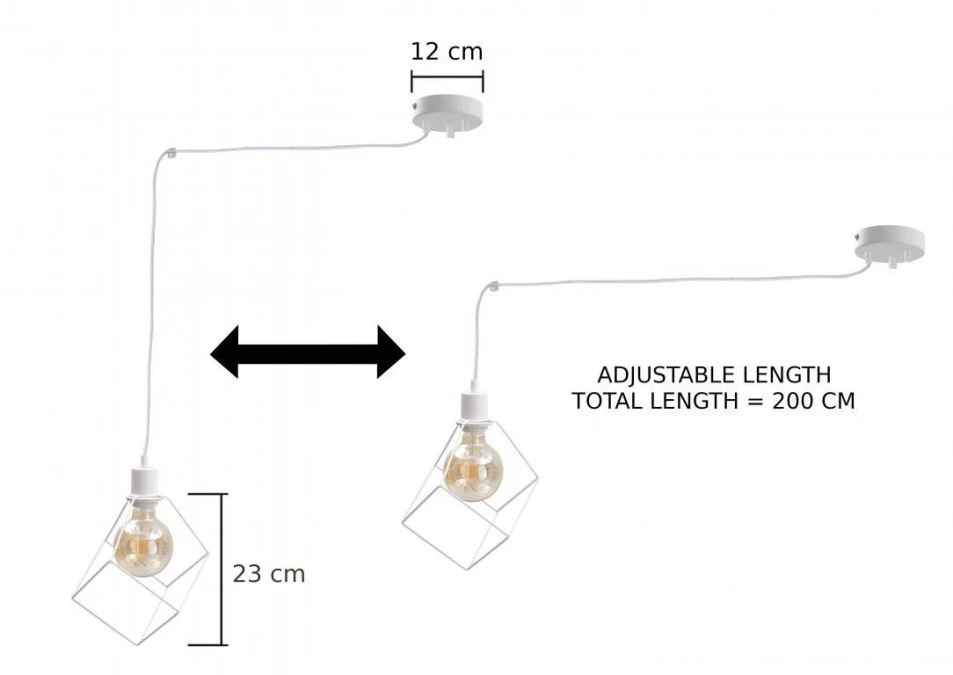 Lampa wisząca loftowa 3 xE27 RUBEN WHITE - obrazek 2