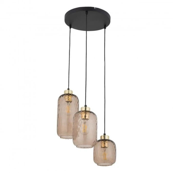 Lampa wisząca szklana PESCARA 3xE27 okrągła rozeta 4576 TK Lighting - obrazek 1