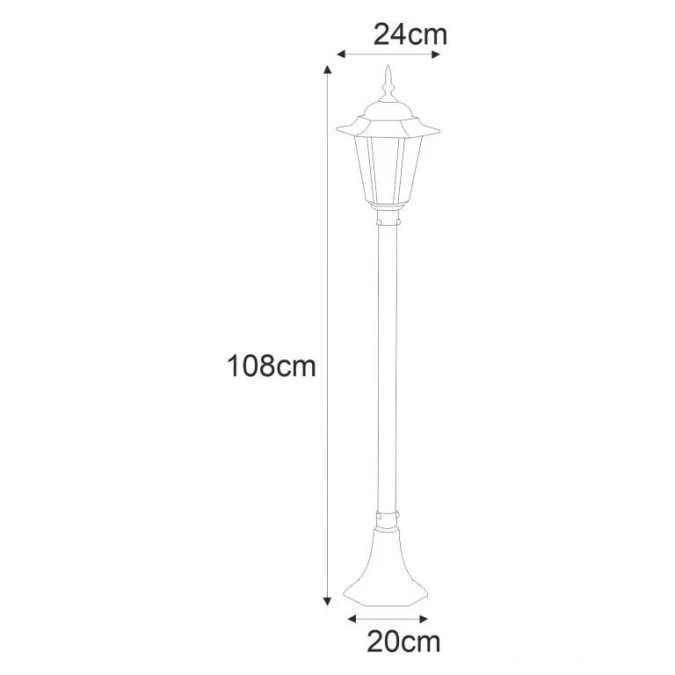 Latarenka ogrodowa STANDARD 108 cm, czarna stylowa konstrukcja K‑6009B CZARNY Kaja Lighting - obrazek 2
