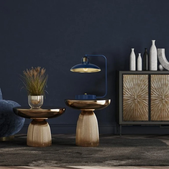 Lampka biurkowa FELIX NAVY BLUE/GOLD 1xE27 MLP7716 Milagro - obrazek 3