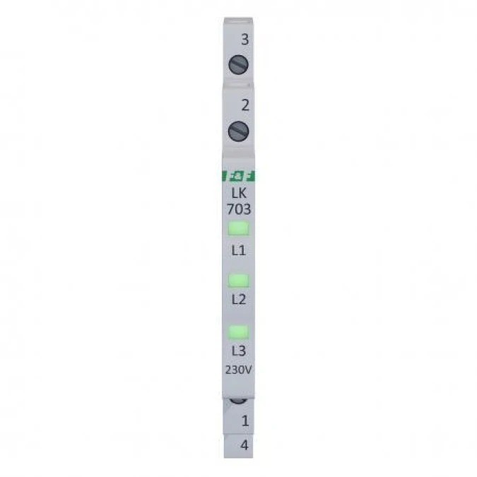 Lampka modułowa 3‑fazowa zielona LED Slim 1/2 modułu 230V LK‑703G - obrazek 2