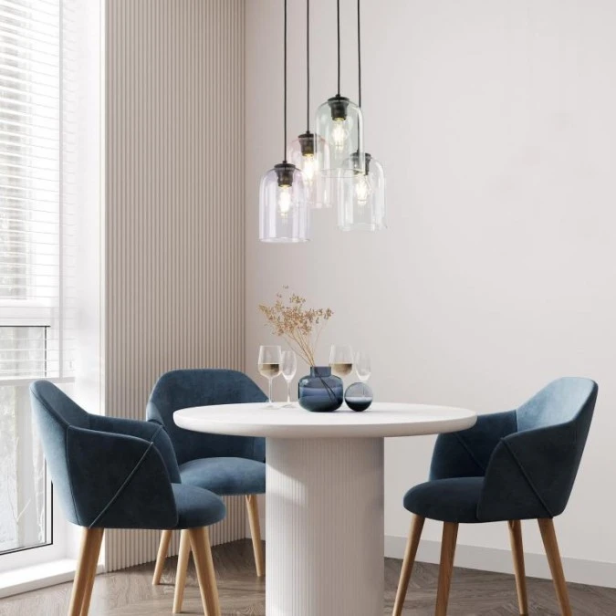 Lampa wisząca szklana na okrągłej rozecie 4xE27 MOLLY 4 KOŁO 10301 TK Lighting - obrazek 2