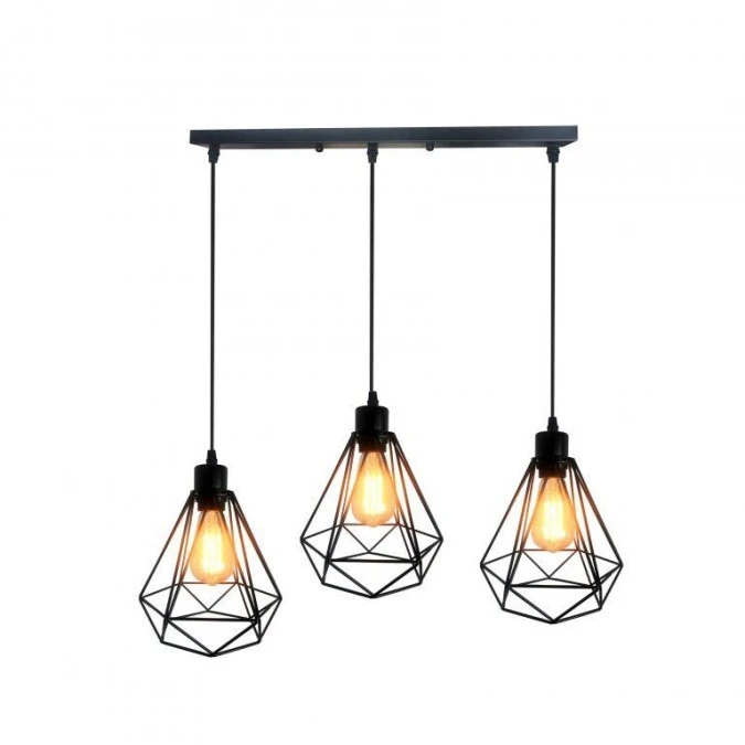 Lampa wisząca ALAMBRA SORO 3xE27 czarna EDO777195 - obrazek 2
