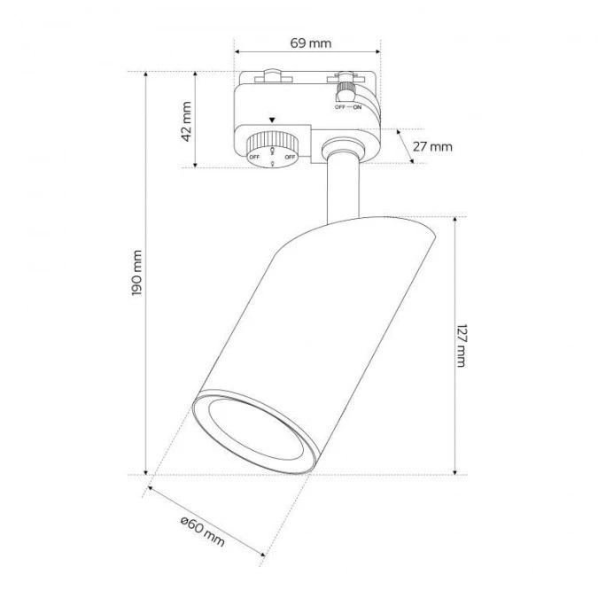 Lampa reflektor na szynoprzewód FALGA T White GU10 biała EDO777477 EDO Solutions - obrazek 2