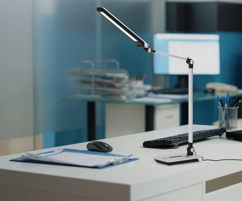 Lampka biurkowa RICO srebrna, z regulowanym ramieniem. LED 10W 650Lm K‑BL1121 SREBRNY Kaja Lighting - obrazek 2