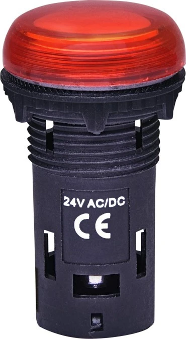 Lampka sygnalizacyjna kompaktowa zitegrowana, soczewka karbowana, 24 V AC/DC, Czerwona ECLI‑024C‑R 004771210 - obrazek 1