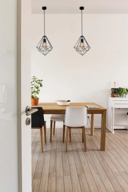 Lampa wiszącą MARKO, druciany geometryczny klosz w kolorze czarnym na E27 K‑4000 Kaja Lighting - obrazek 2