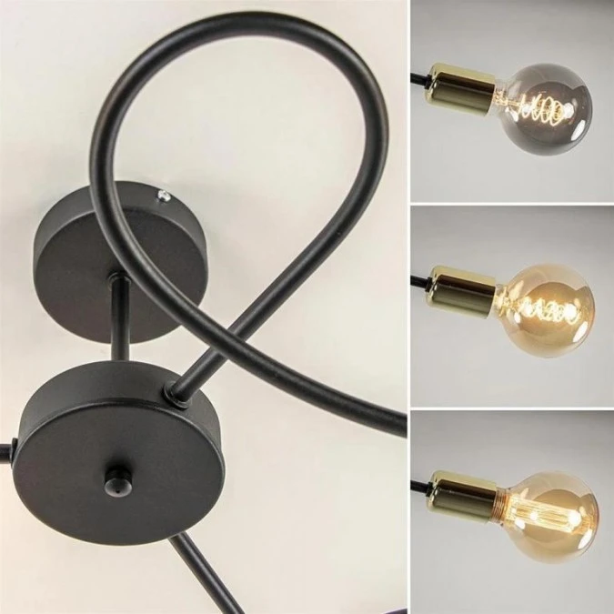 Lampa sufitowa nowoczesna 3xE27 FIORE BLACK/GOLD - obrazek 3