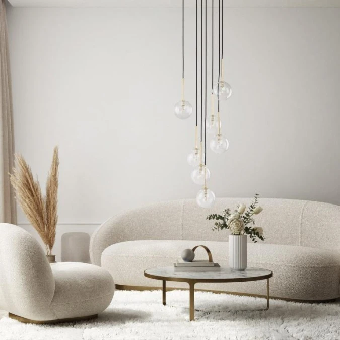 Lampa wisząca z kulistymi kloszami i złotymi elementami NILOS 7xG9 5362 TK Lighting - obrazek 2