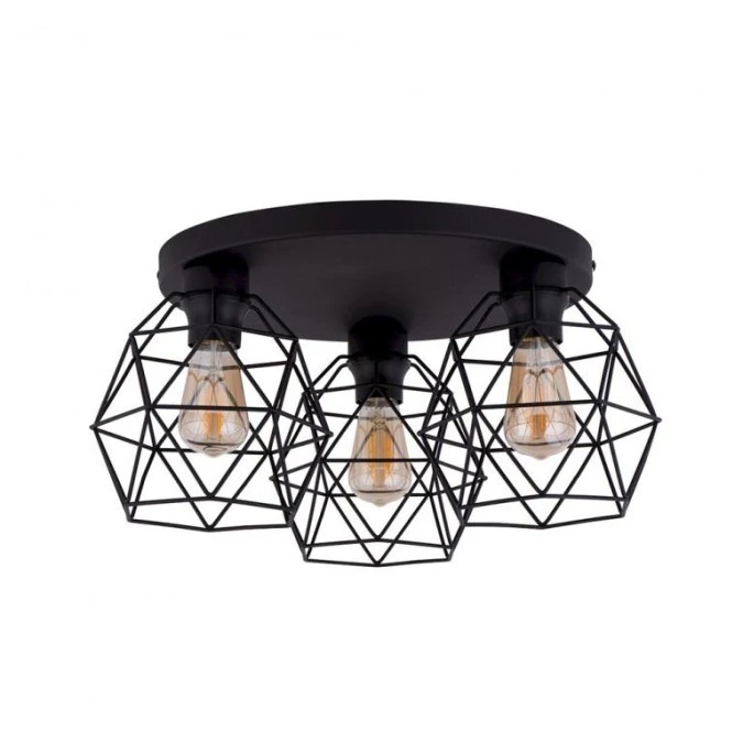 Lampa sufitowa klosz klatka czarny 3xE27 GALAXY BLACK 3189 TK Lighting - obrazek 1