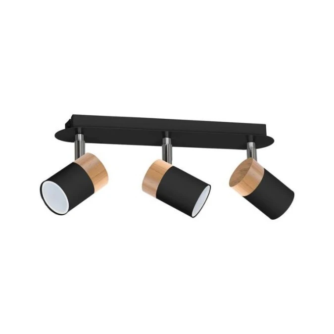 Lampa sufitowa JOKER BLACK/WOOD 3xGU10 MLP6304 Milagro - obrazek 1