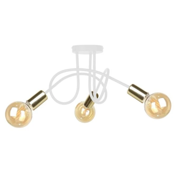 Lampa sufitowa nowoczesna 3xE27 RUMBA WHITE/GOLD - obrazek 1