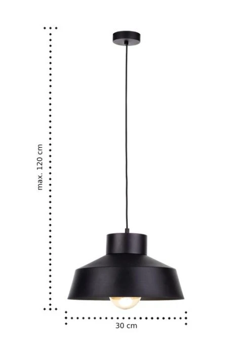 Lampa wisząca nowoczesna 1xE27 MOON BLACK - obrazek 3