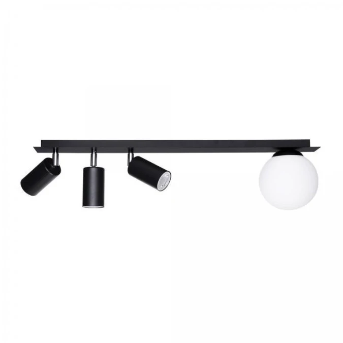 Lampa sufitowa ALBIO reflektory na rozecie – GU10, szklany klosz na E14 do salonu K‑4136 Kaja Lighting - obrazek 1