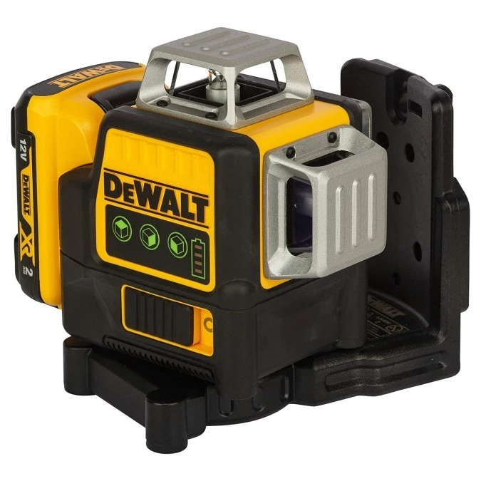 Laser liniowy krzyżowy zielony 12V XR 3×360 1 x akumulator 2Ah DCE089D1G‑QW