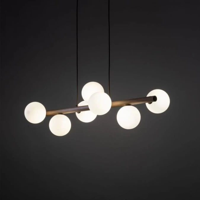 Lampa wisząca ESTERA WOOD ORZECH 7 kloszy idealna do jadalni, salonu 10272 TK Lighting - obrazek 3